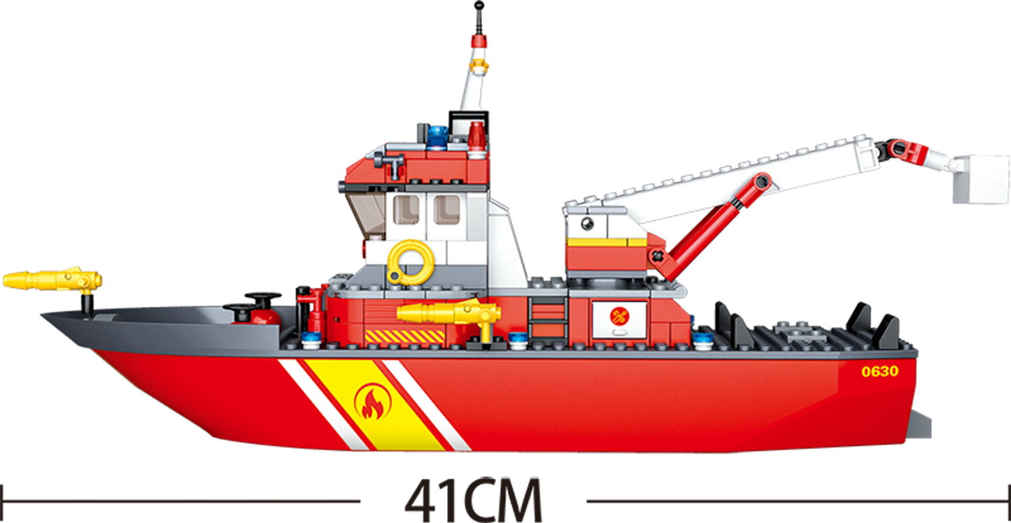 Fire Boat and Oil Tank Building Brick Kit (429 Pcs)