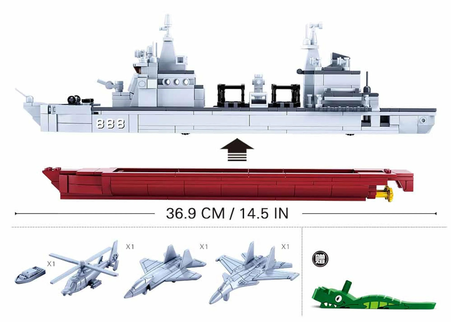Model Bricks Supply Ship 1:450 Building Brick Kit (495 Pcs)