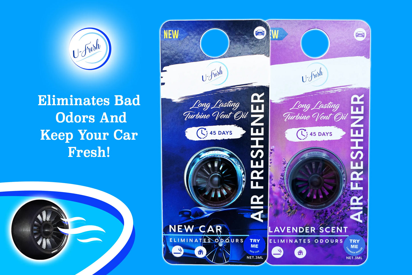 Ufresh Turbine New Car Vent Oil Car Freshener (4 ml.)