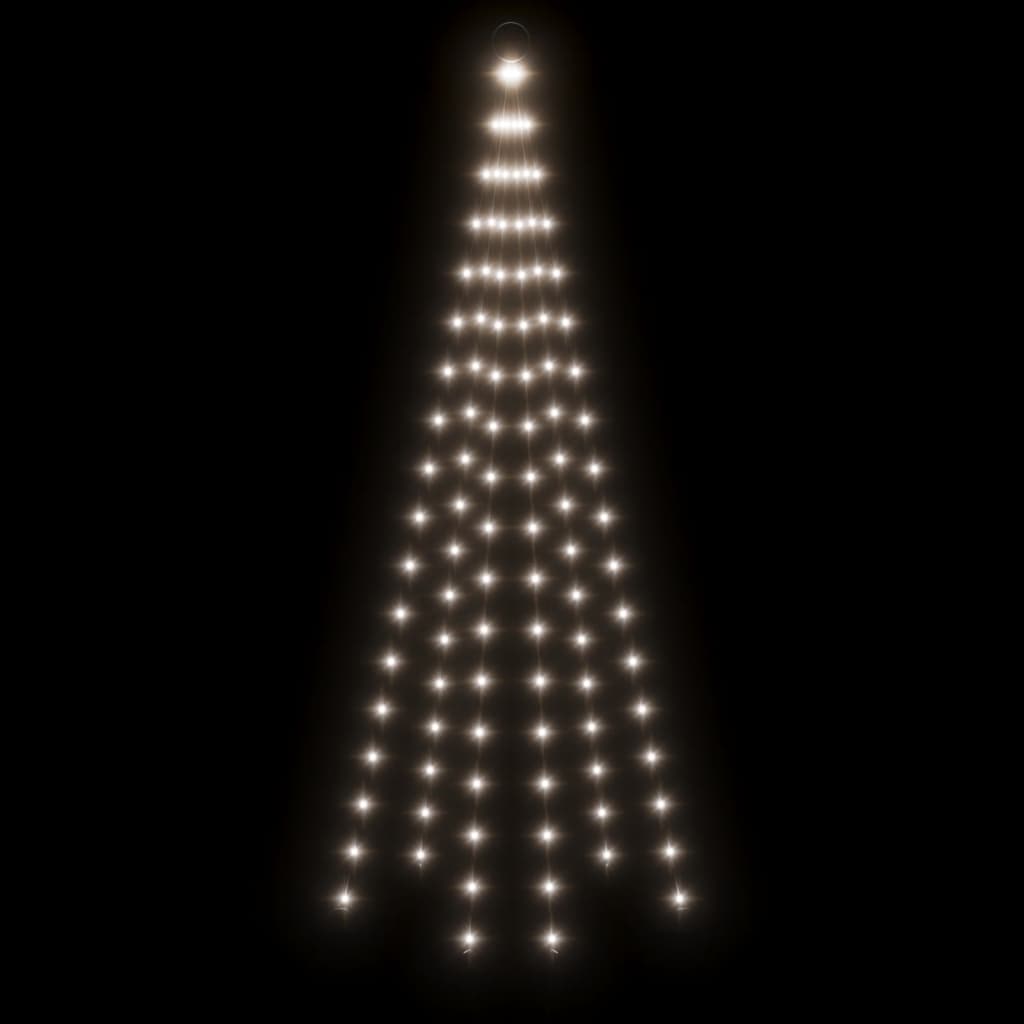vidaXL Christmas Tree on Flagpole Cold white 108 LEDs 70.9"-4
