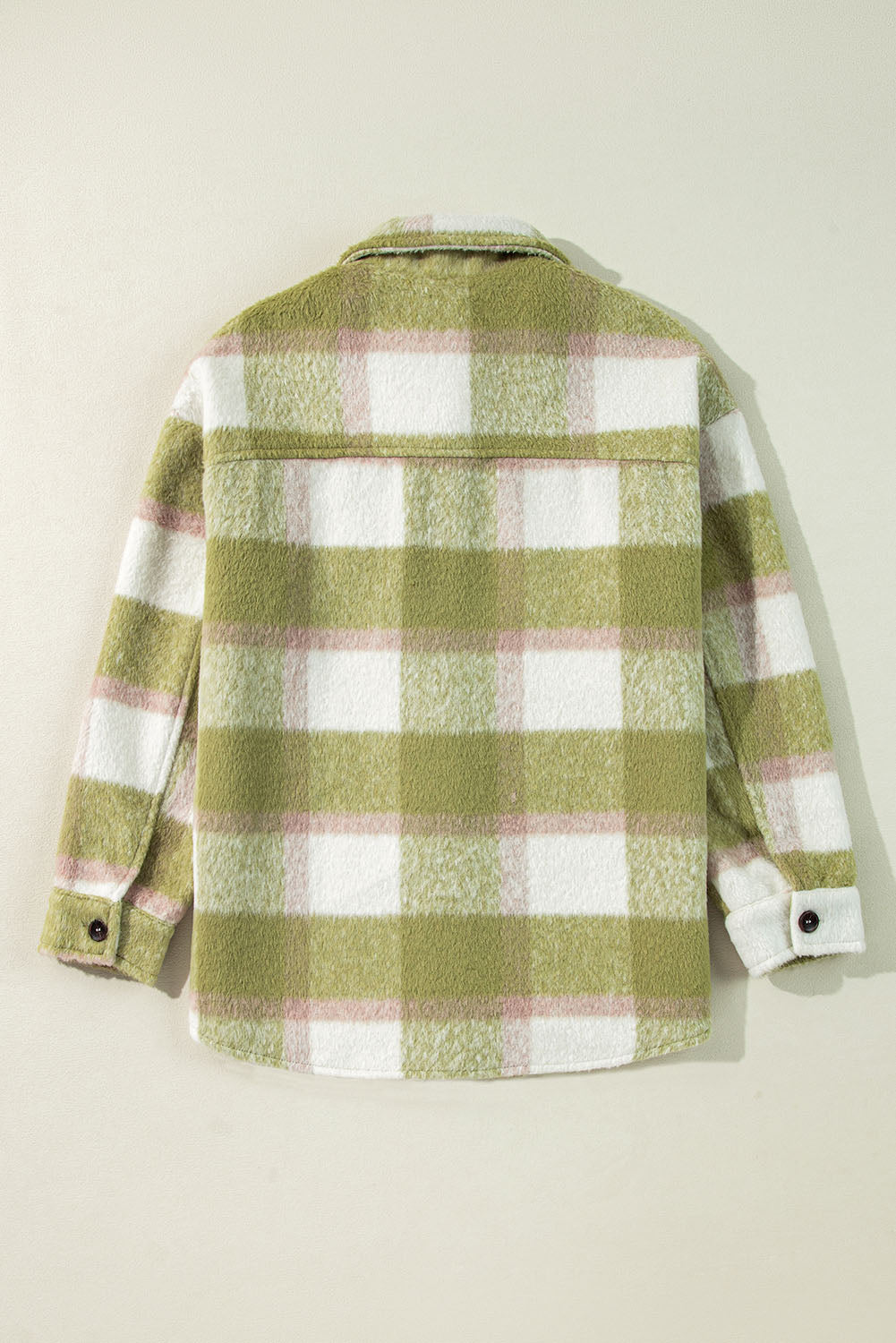Men's Winter Oversized Plaid Button Flap Pocket Shacket-4