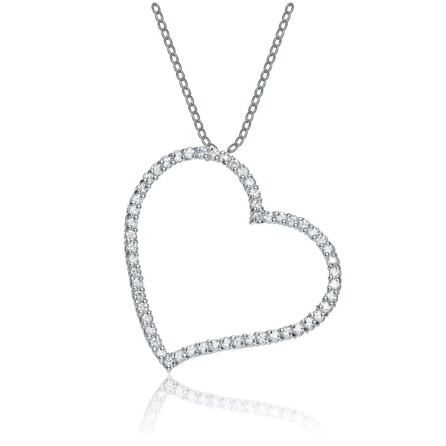 Collette Z Sterling Silver Cubic Zirconia Heart Shape Necklace