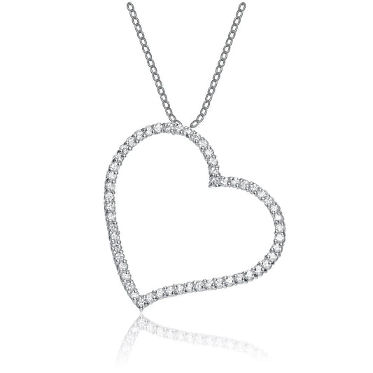 Collette Z Sterling Silver Cubic Zirconia Heart Shape Necklace