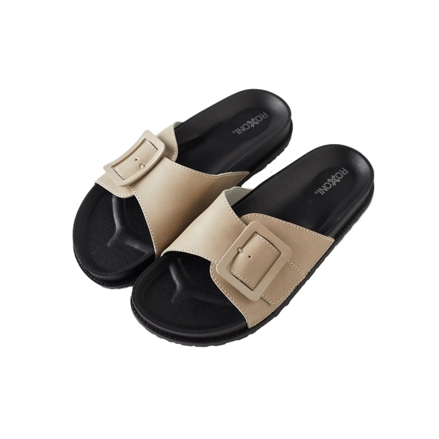 Womens Adjustable Buckle Slide Sandals Open Toe Outdoor Flat Summer Slipperraps Flat Slides
