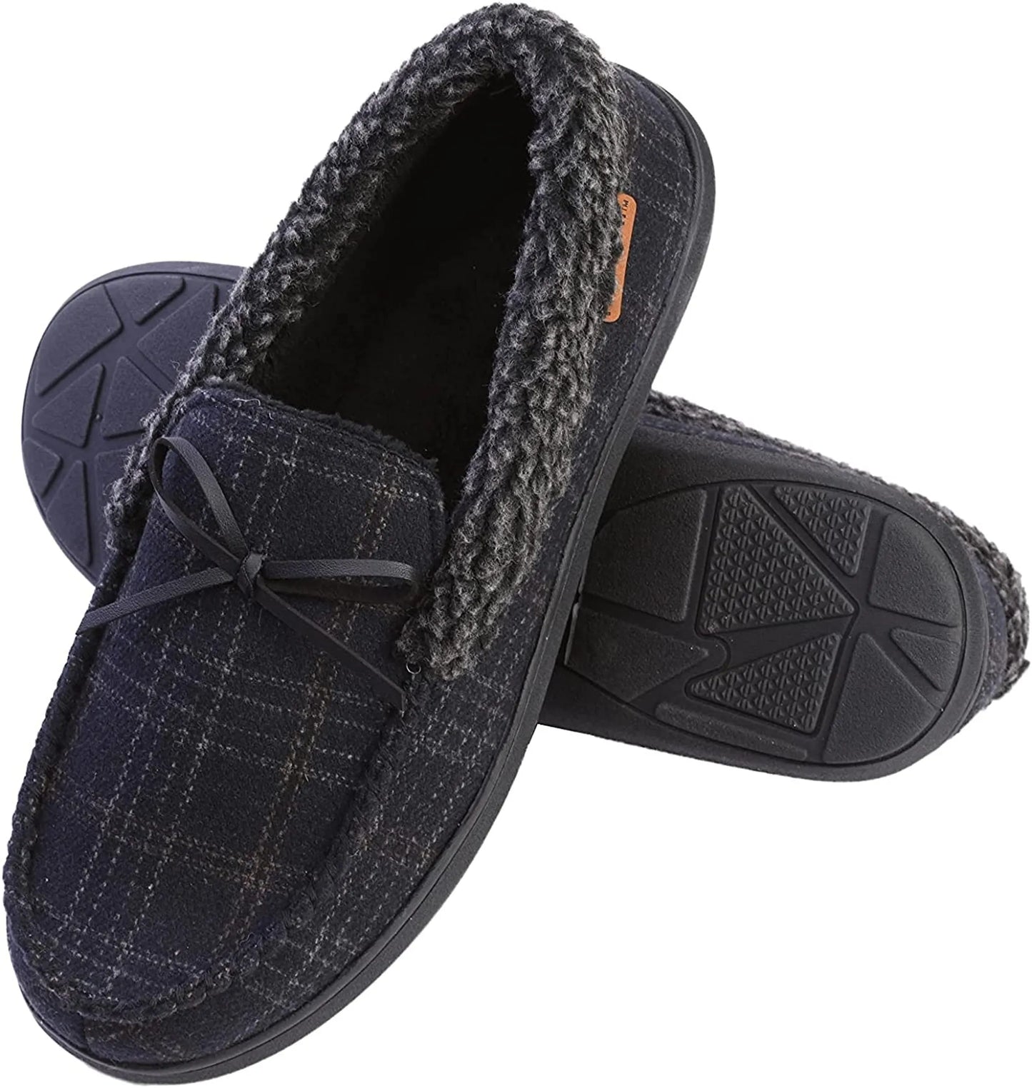 Men's Slippers Moccasin Plush Lined House Shoes