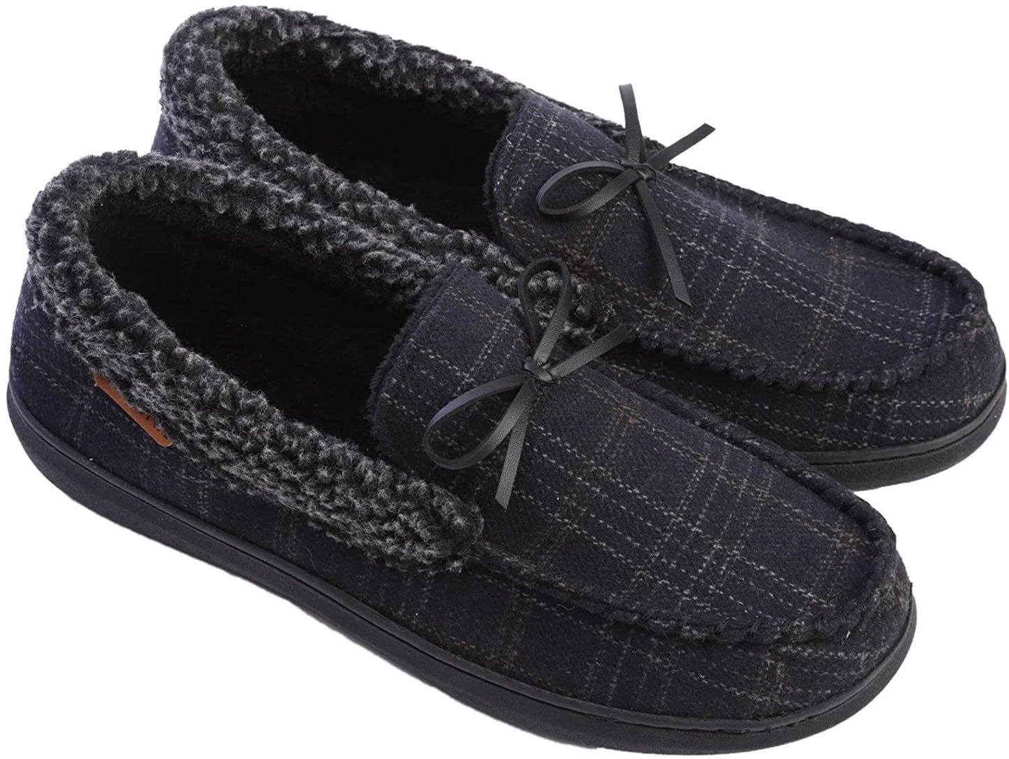 Men's Slippers Moccasin Plush Lined House Shoes