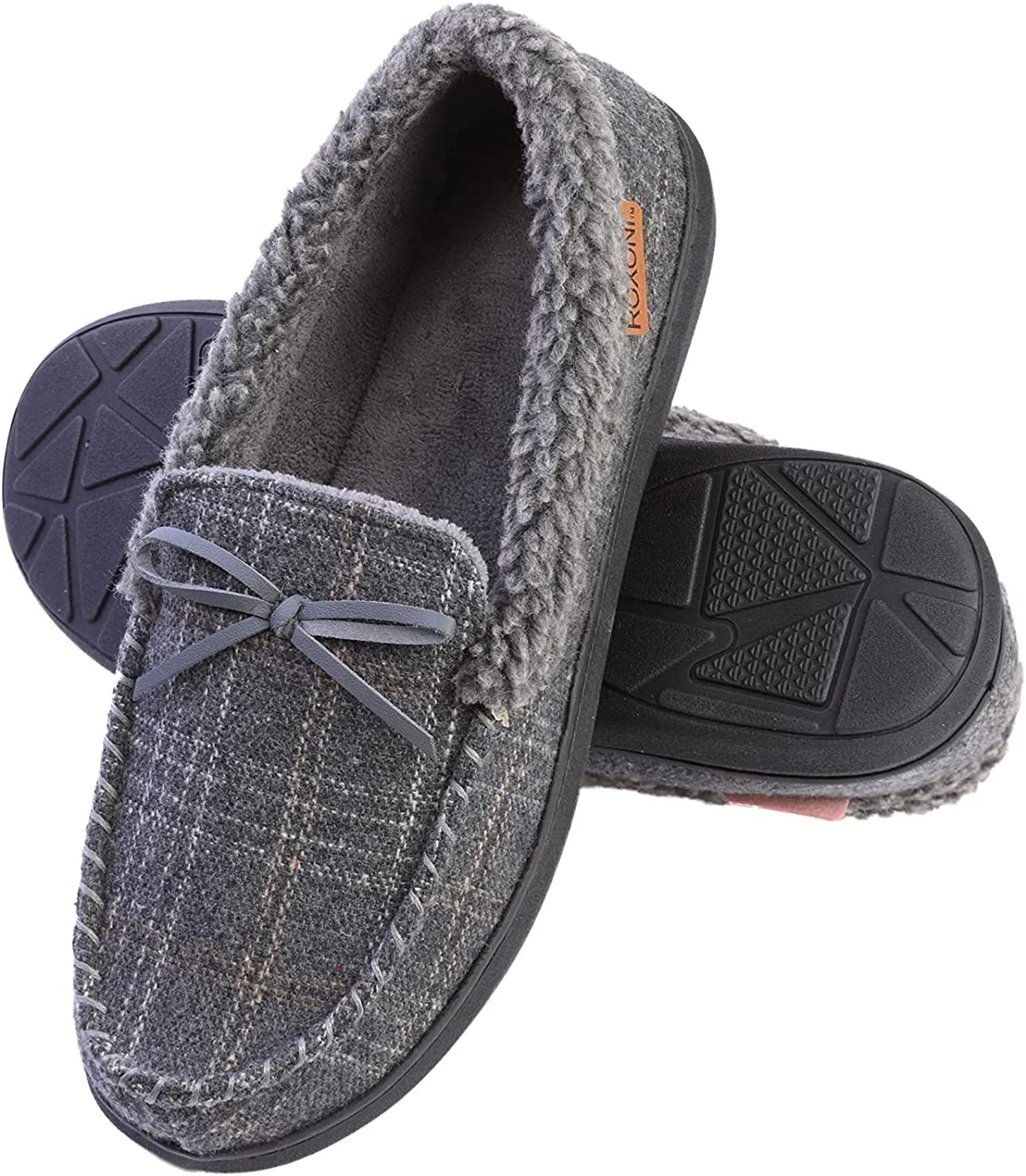 Men's Slippers Moccasin Plush Lined House Shoes