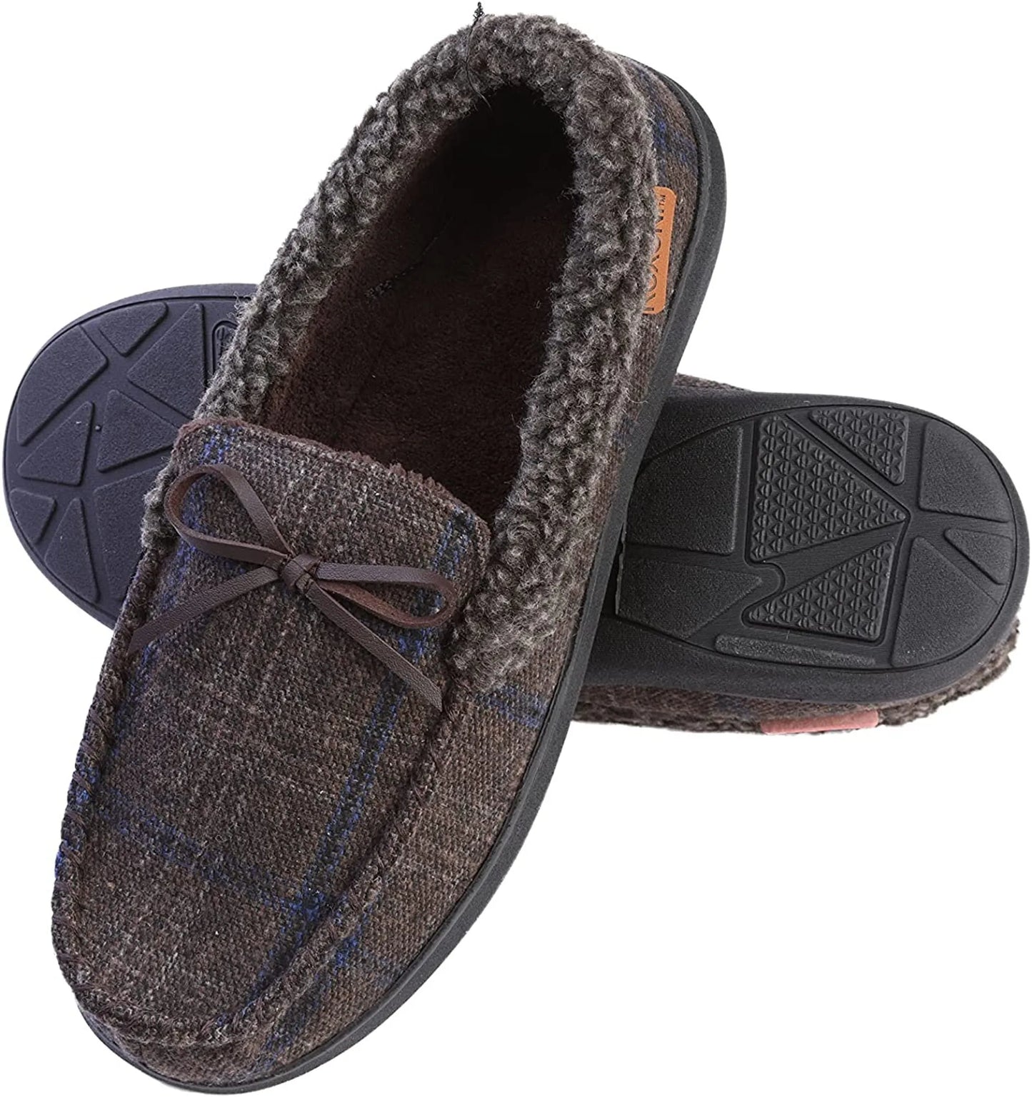 Men's Slippers Moccasin Plush Lined House Shoes