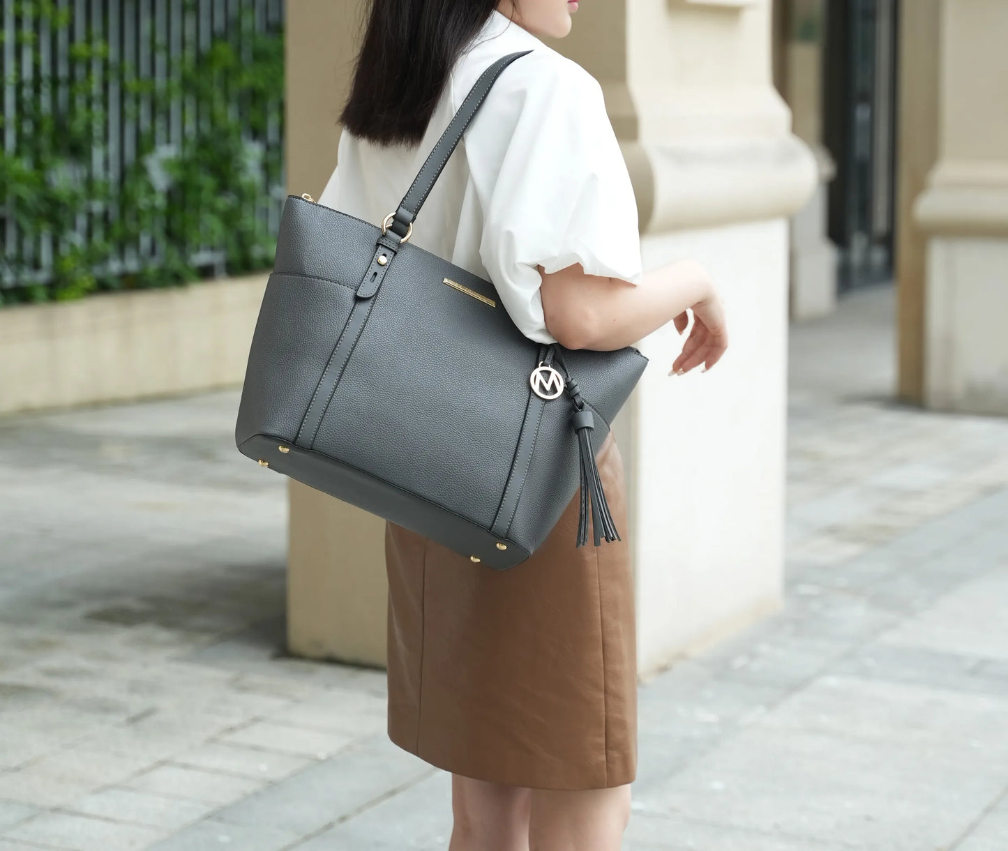 Gloria Vegan Leather Womens Tote Bag with wallet