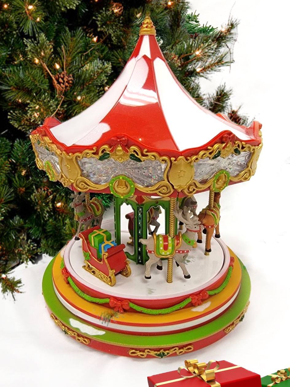 Christmas Carousel Decoration. Christmas Village F07M3-5-FQ24066-2