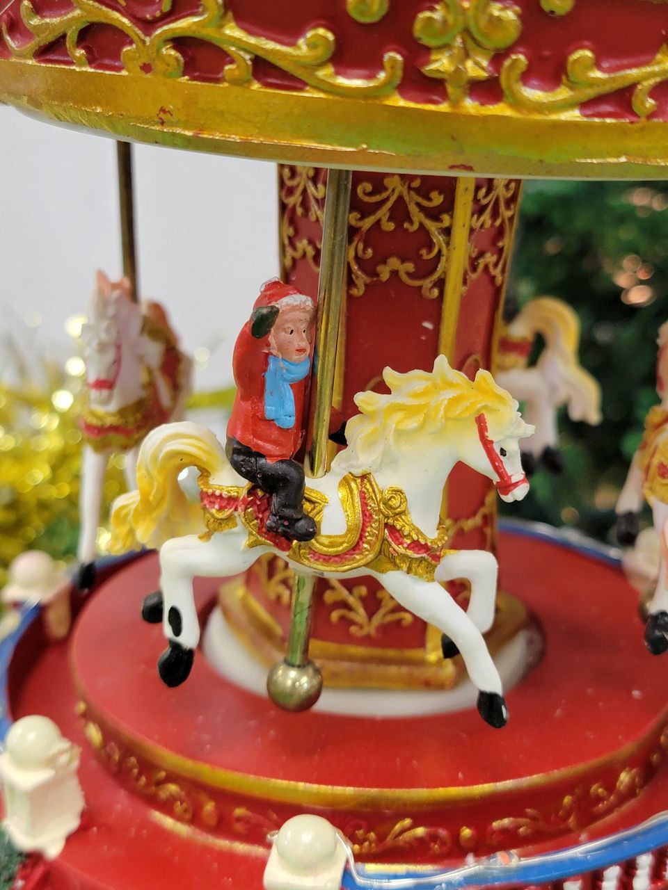 Christmas Carousel Decoration. Christmas Village F07M3-1-FQ22011-2