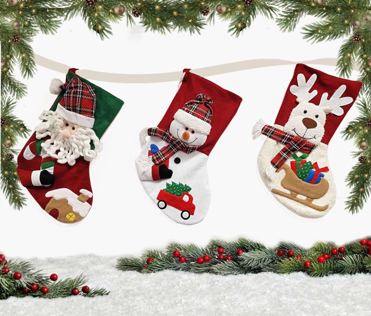 Snowman Christmas Sock F07M5-4 Snowman-1