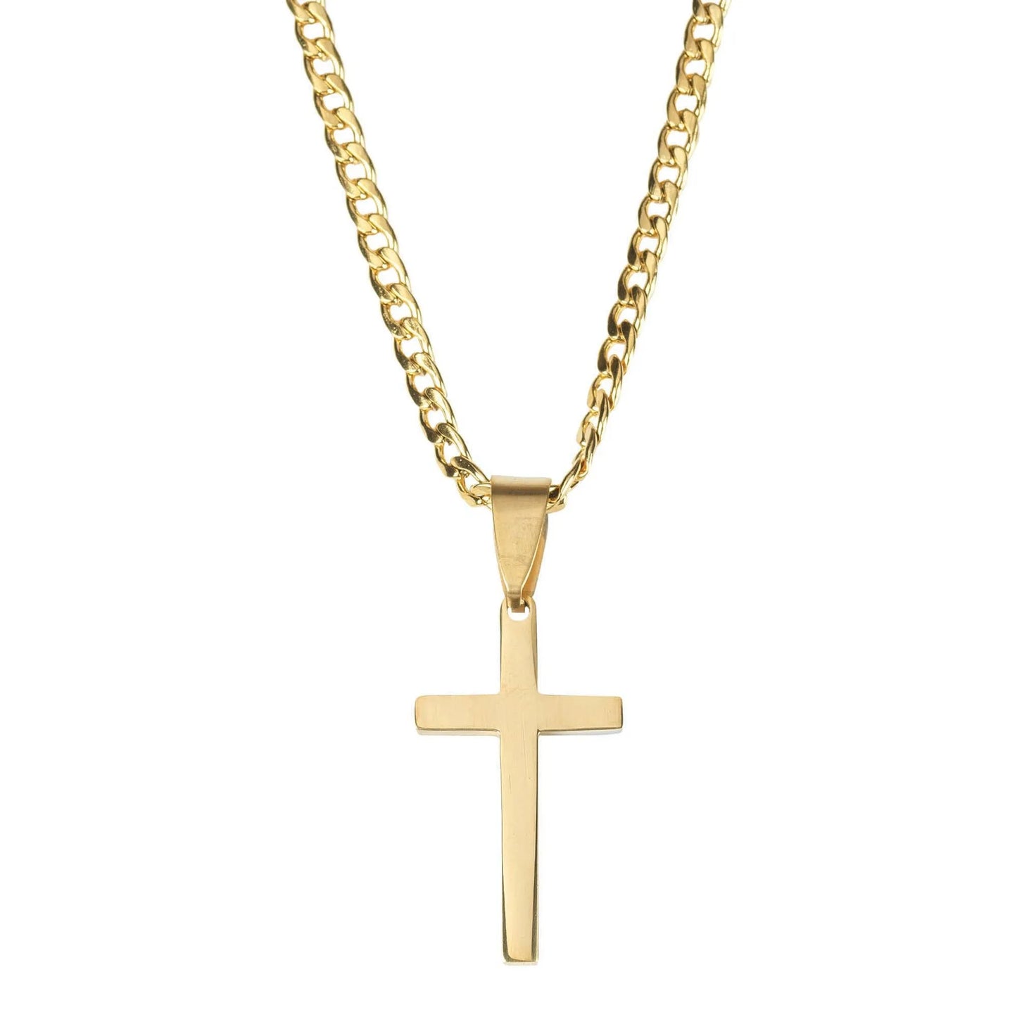 Nk-Nailcross Gold Plate Stainless Steel 1-1/4