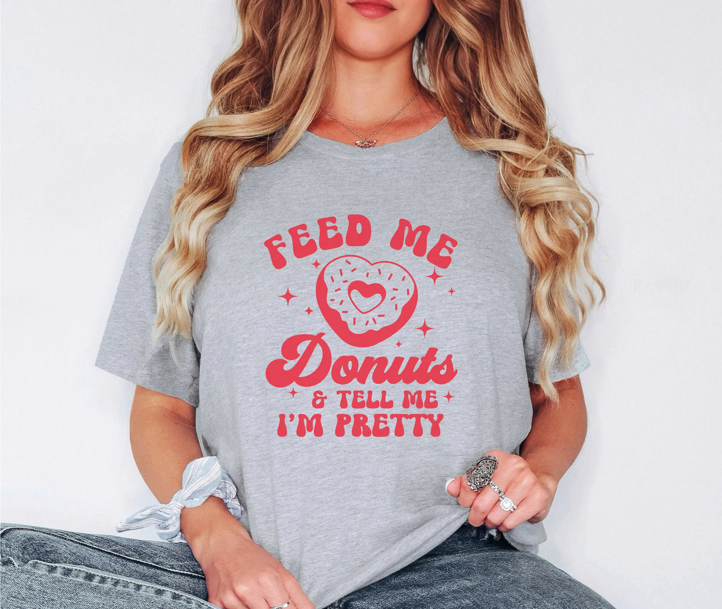 Funny Valentine's Day Shirt - Feed Me Donuts