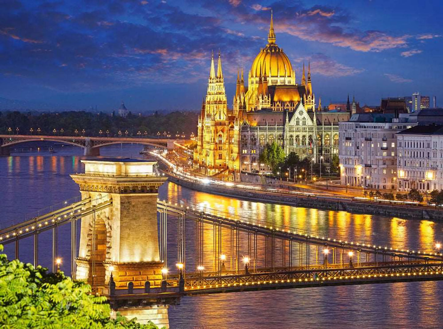 Budapest view at dusk, 2000 Piece Jigsaw Puzzle