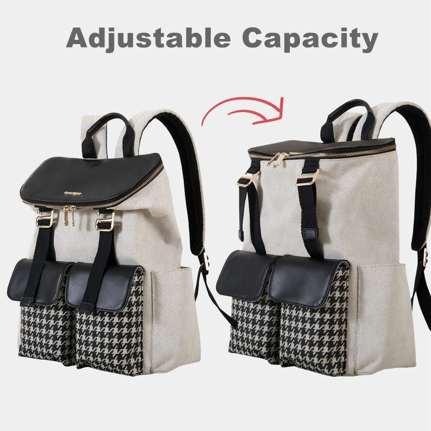 Houndstooth Backpack Diaper Bag