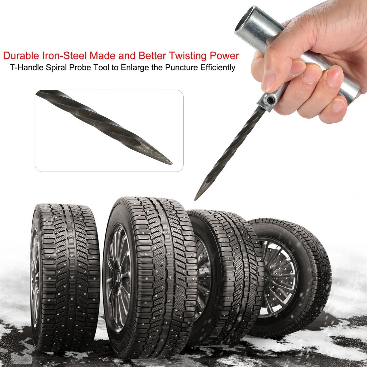 57 Pcs Universal Tire Repair Tools Kit