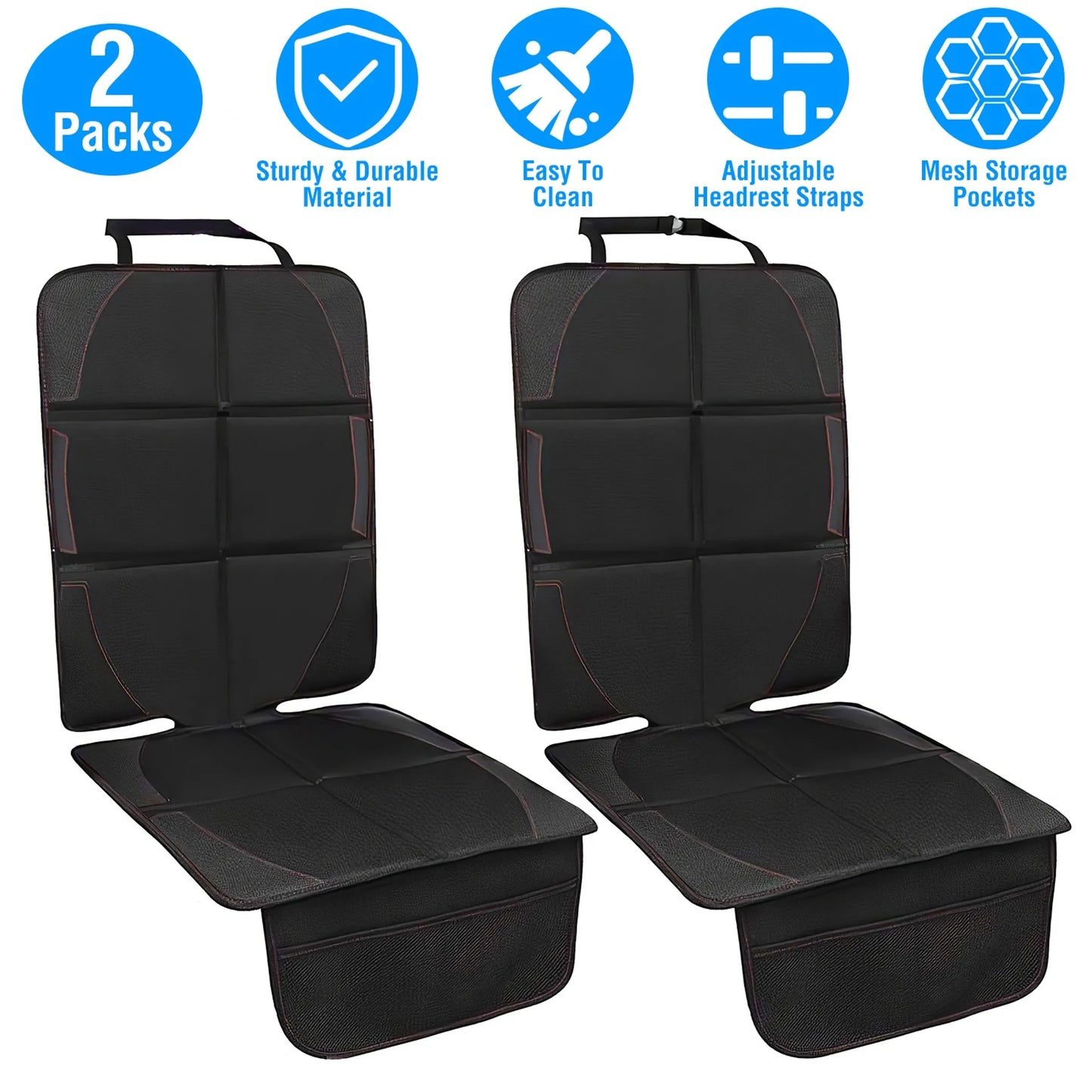 2 Packs Car Seat Protector Cushion Mat Pad