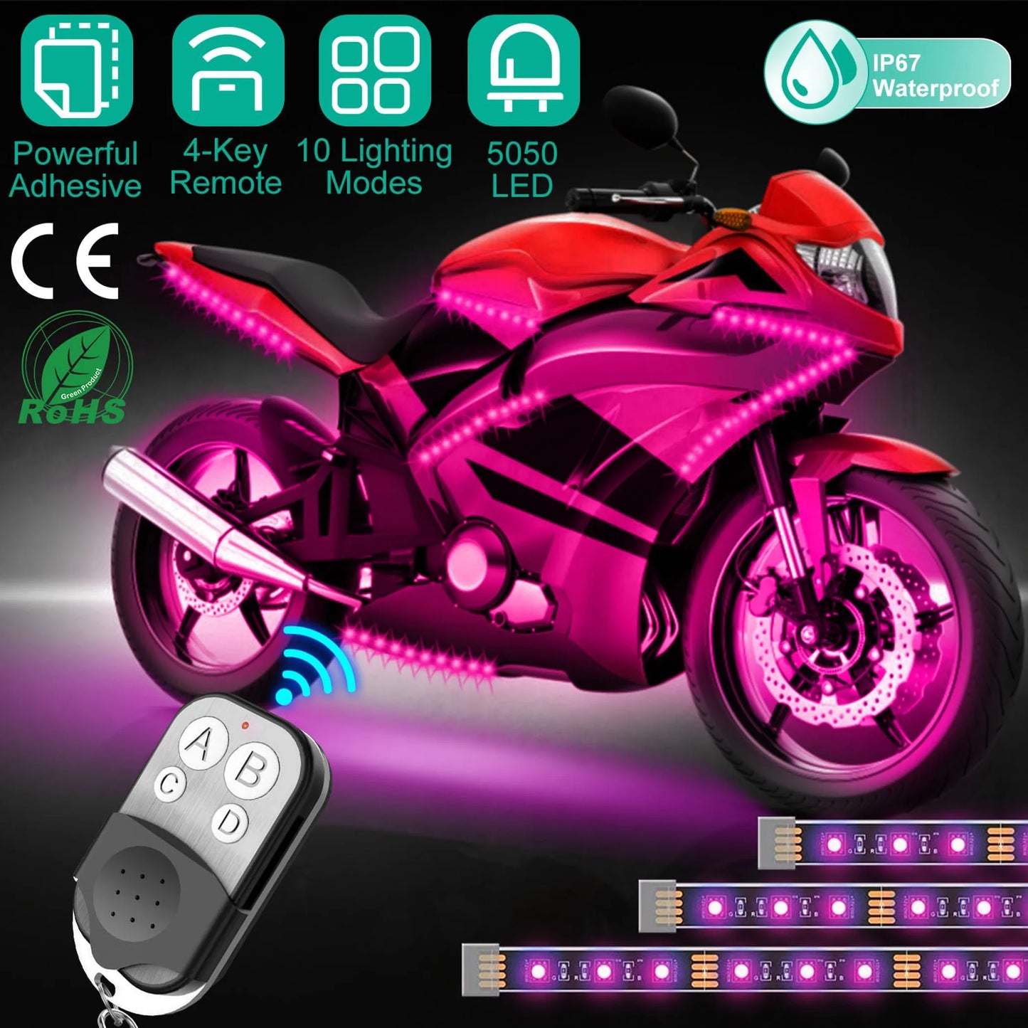 6Pcs Motorcycle LED Light