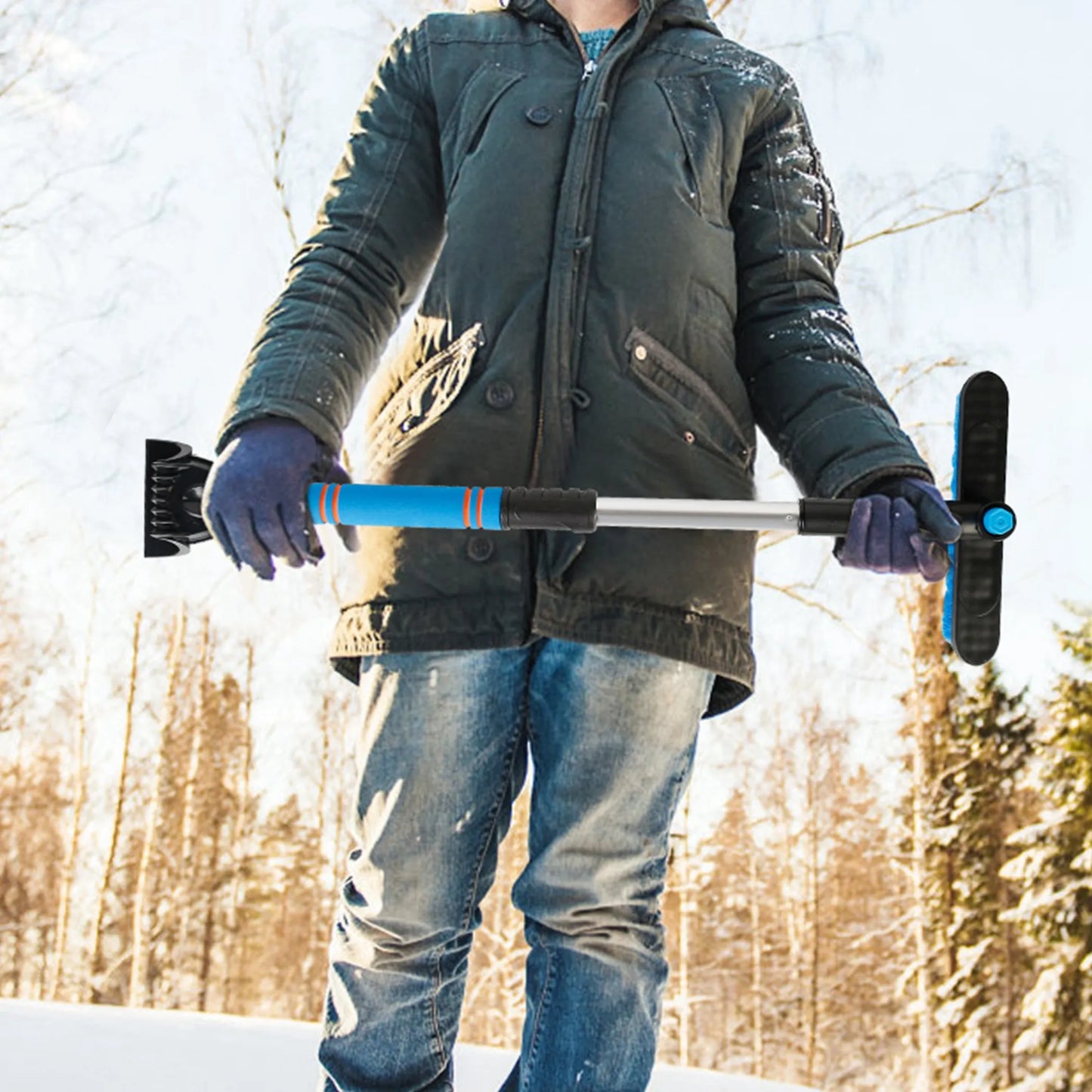 3 In 1 Windshield Ice Scraper Extendable Car Snow Removal