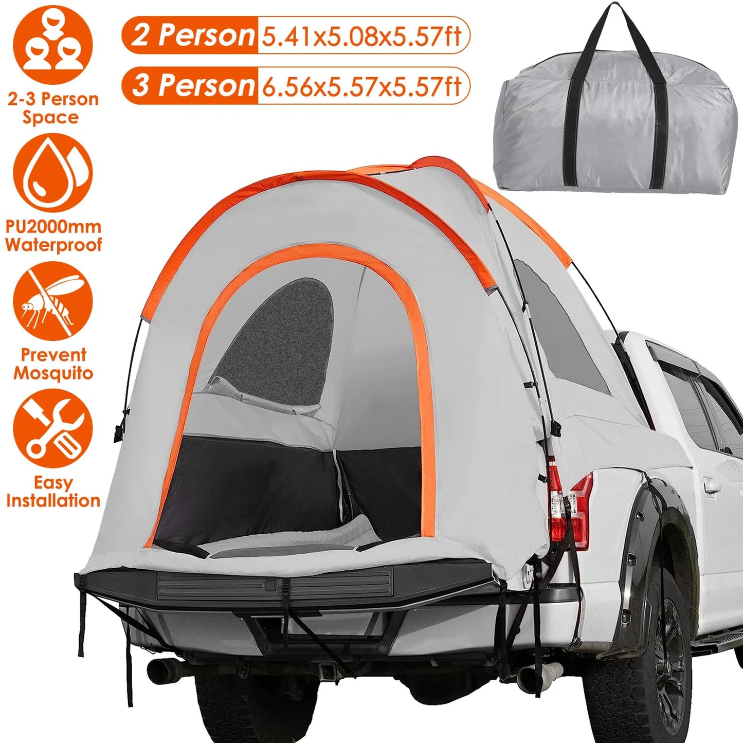 Truck Bed Tent Waterproof Windproof Pickup Truck
