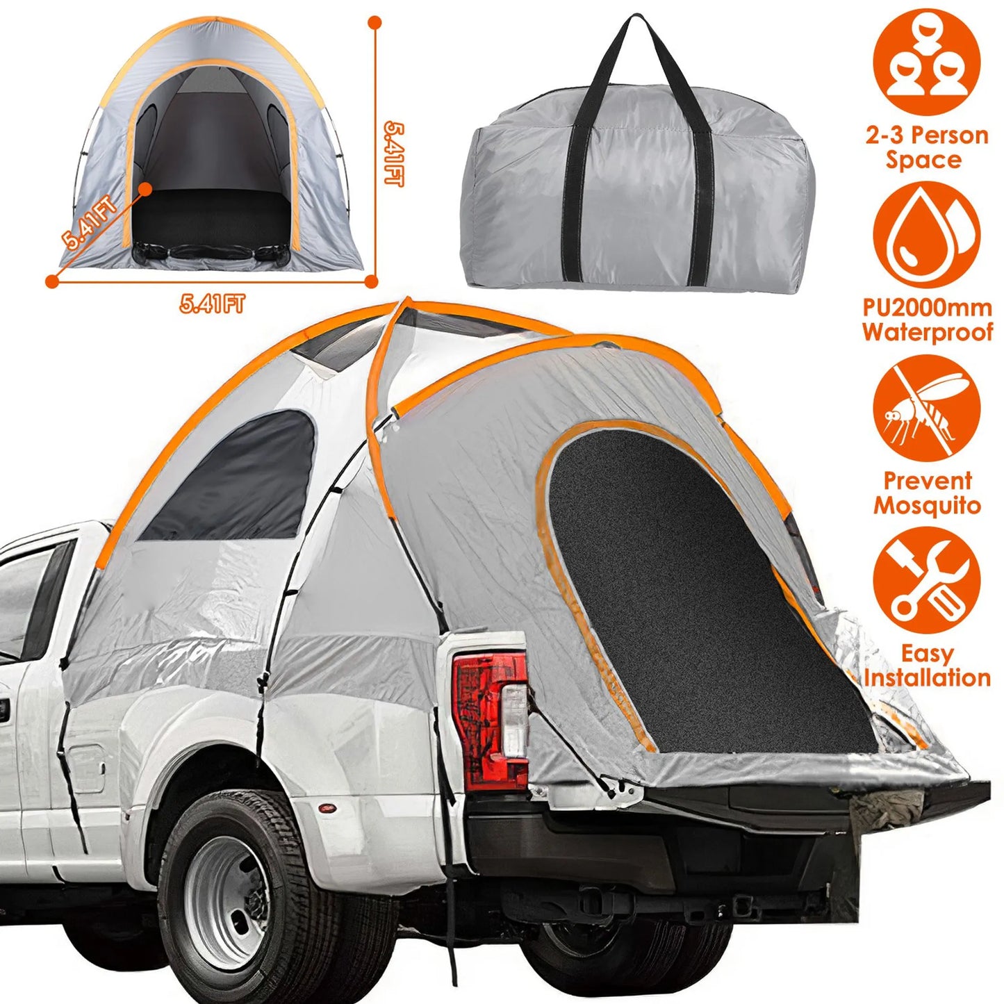 Truck Bed Tent Waterproof Windproof Pickup Truck