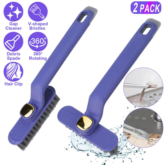 2 Pack Multi-Function Rotating Crevice Cleaning Brush