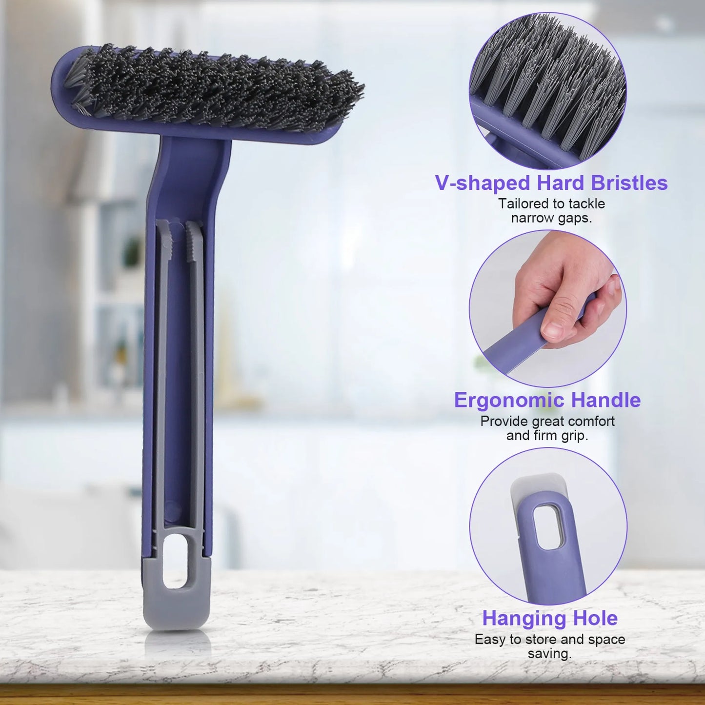 2 Pack Multi-Function Rotating Crevice Cleaning Brush