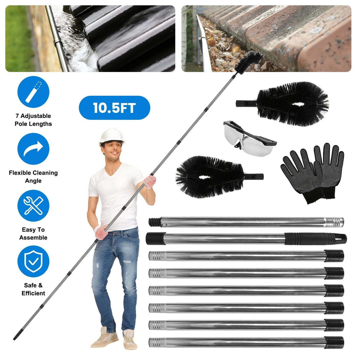 10.5FT Gutter Cleaning Brush
