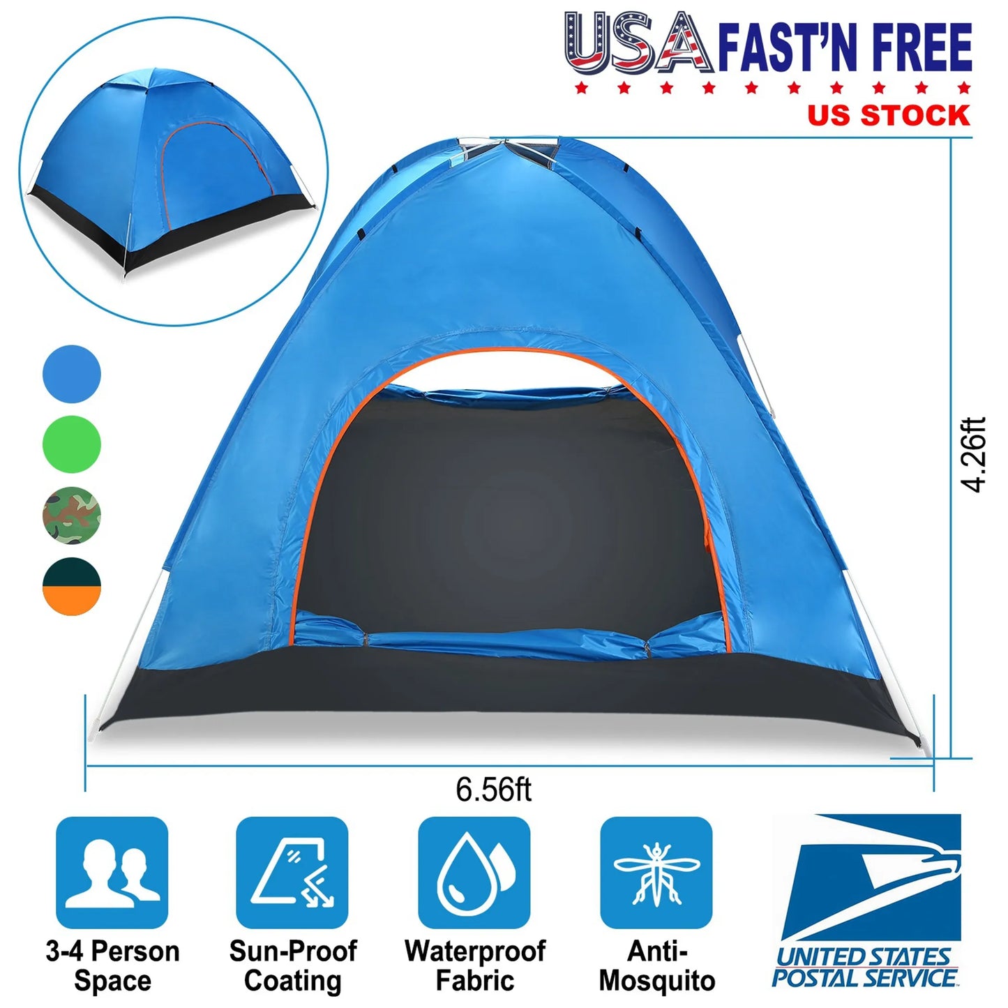 4 Persons Camping Waterproof Tent