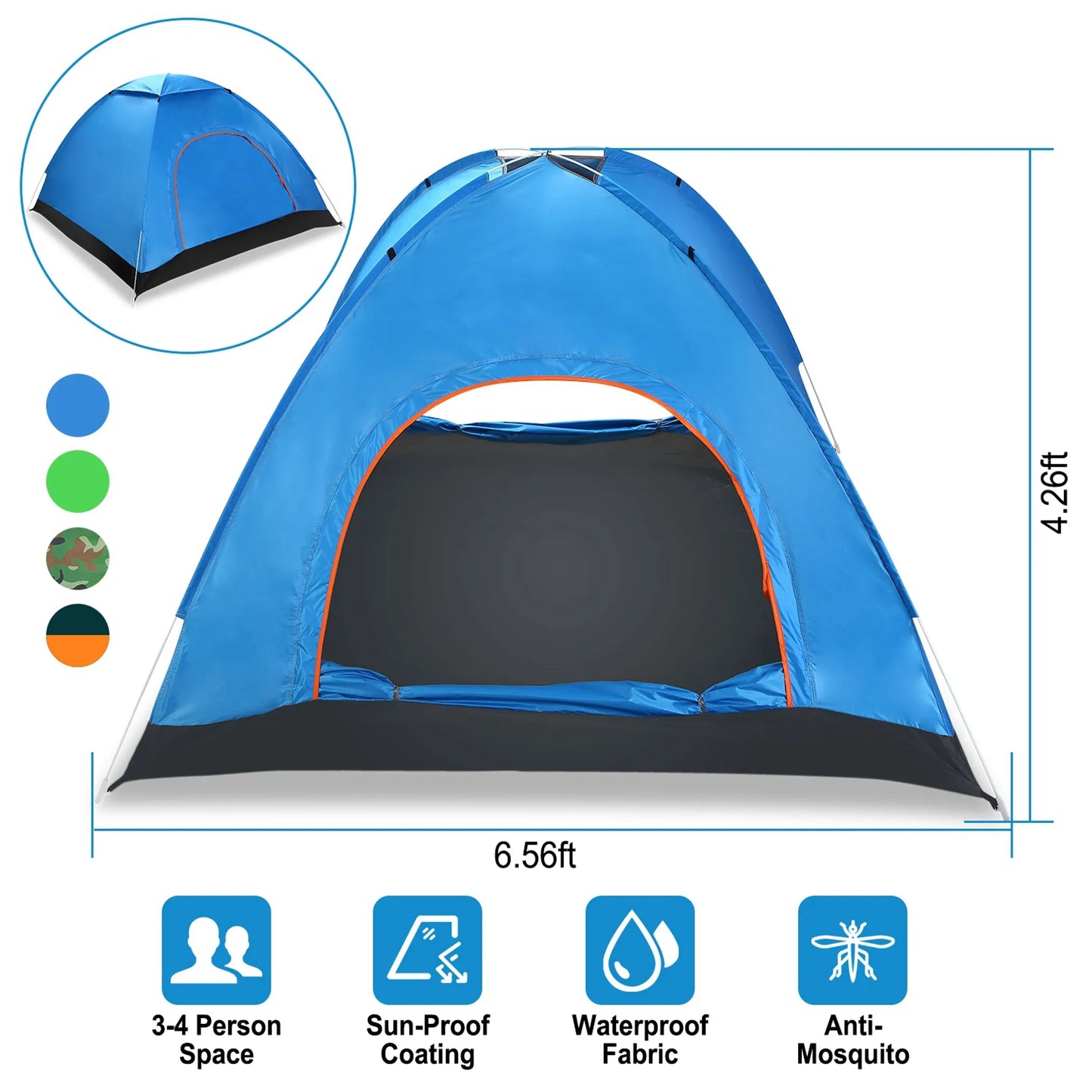 4 Persons Camping Waterproof Tent