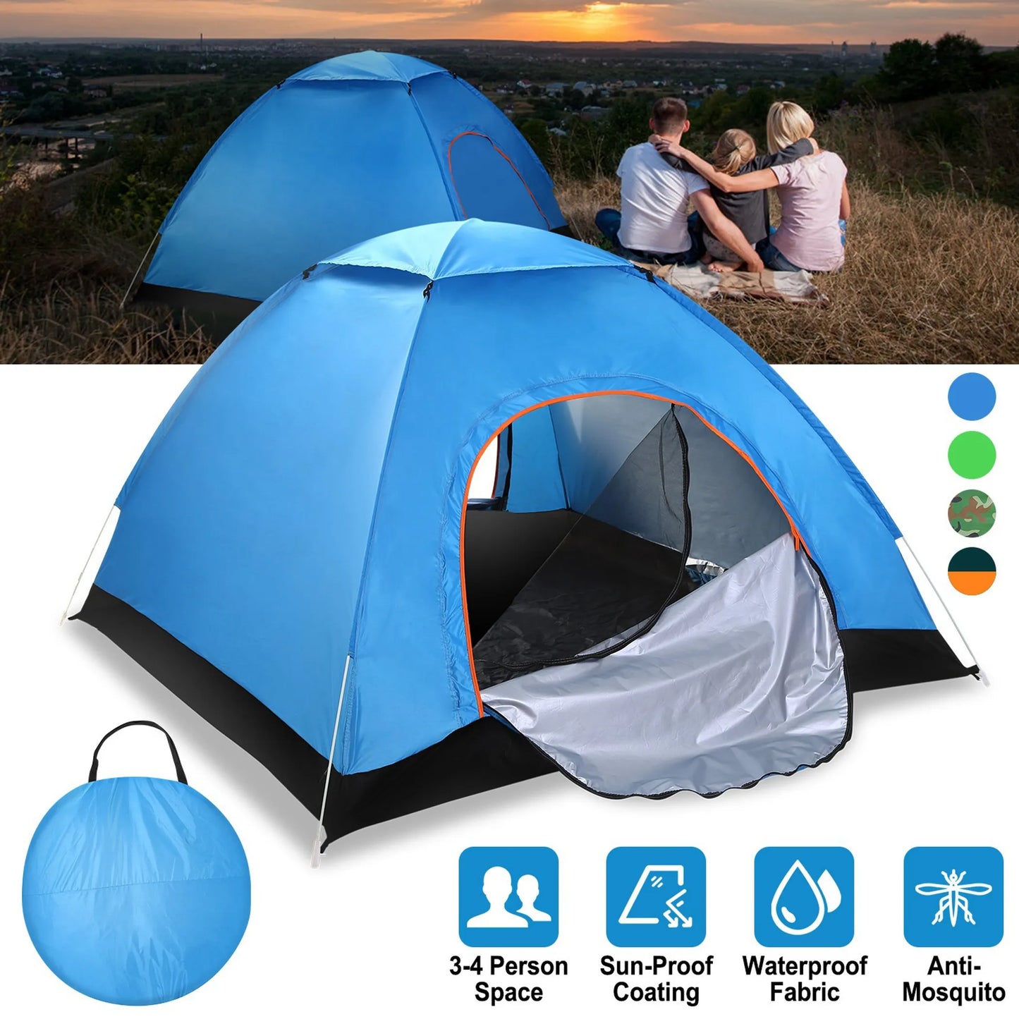 4 Persons Camping Waterproof Tent