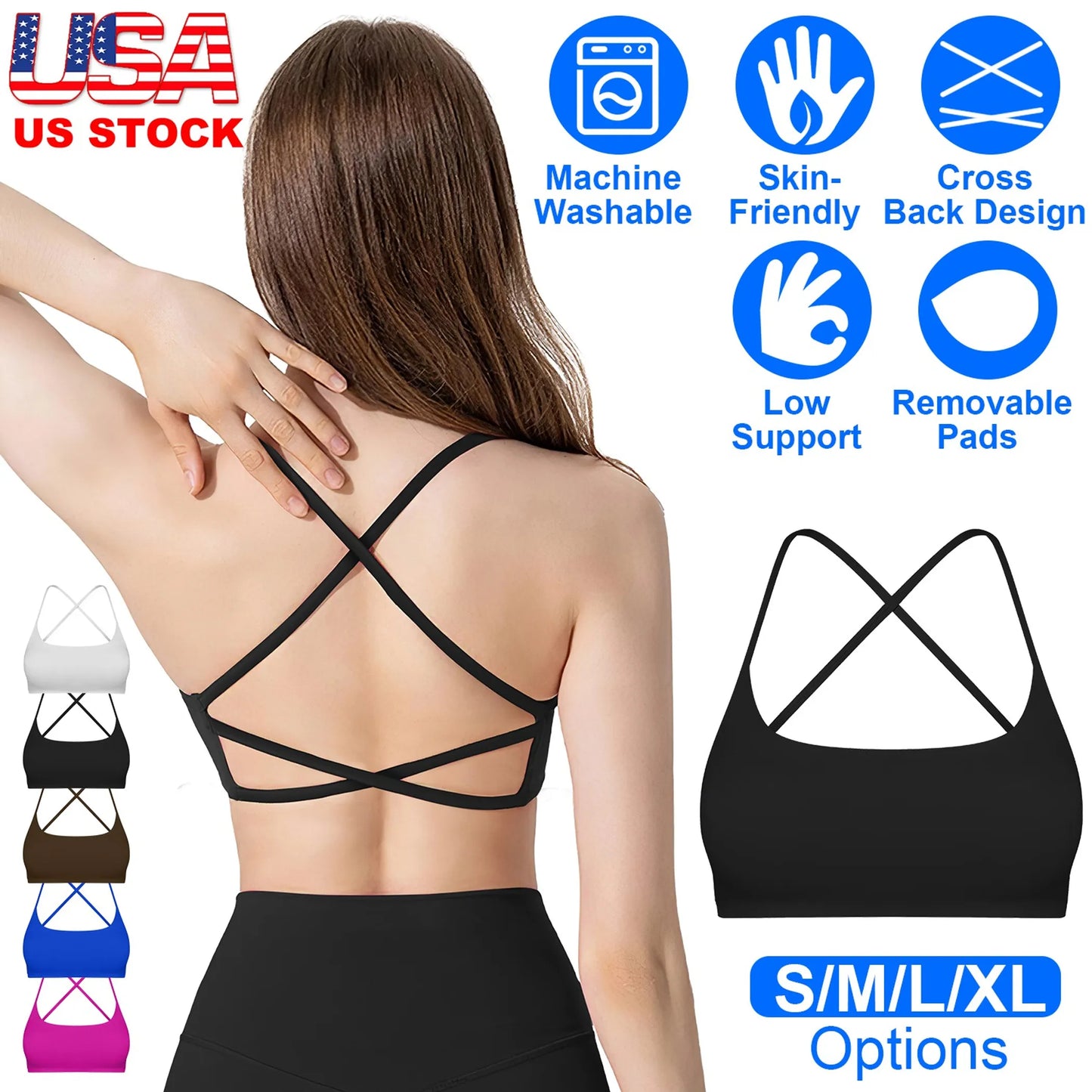 Women Cross Back Sport Bras