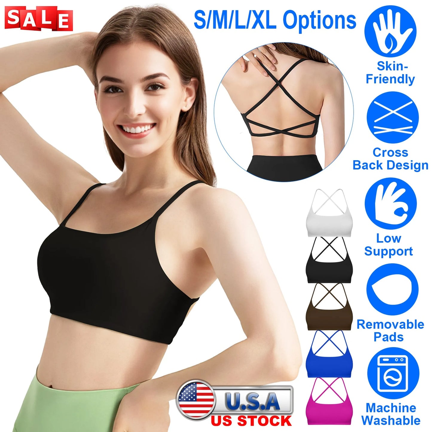 Women Cross Back Sport Bras