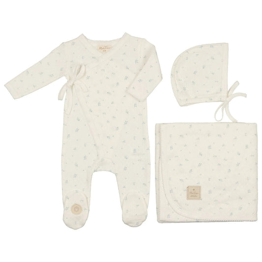 Leaf Print Wrap Layette Set