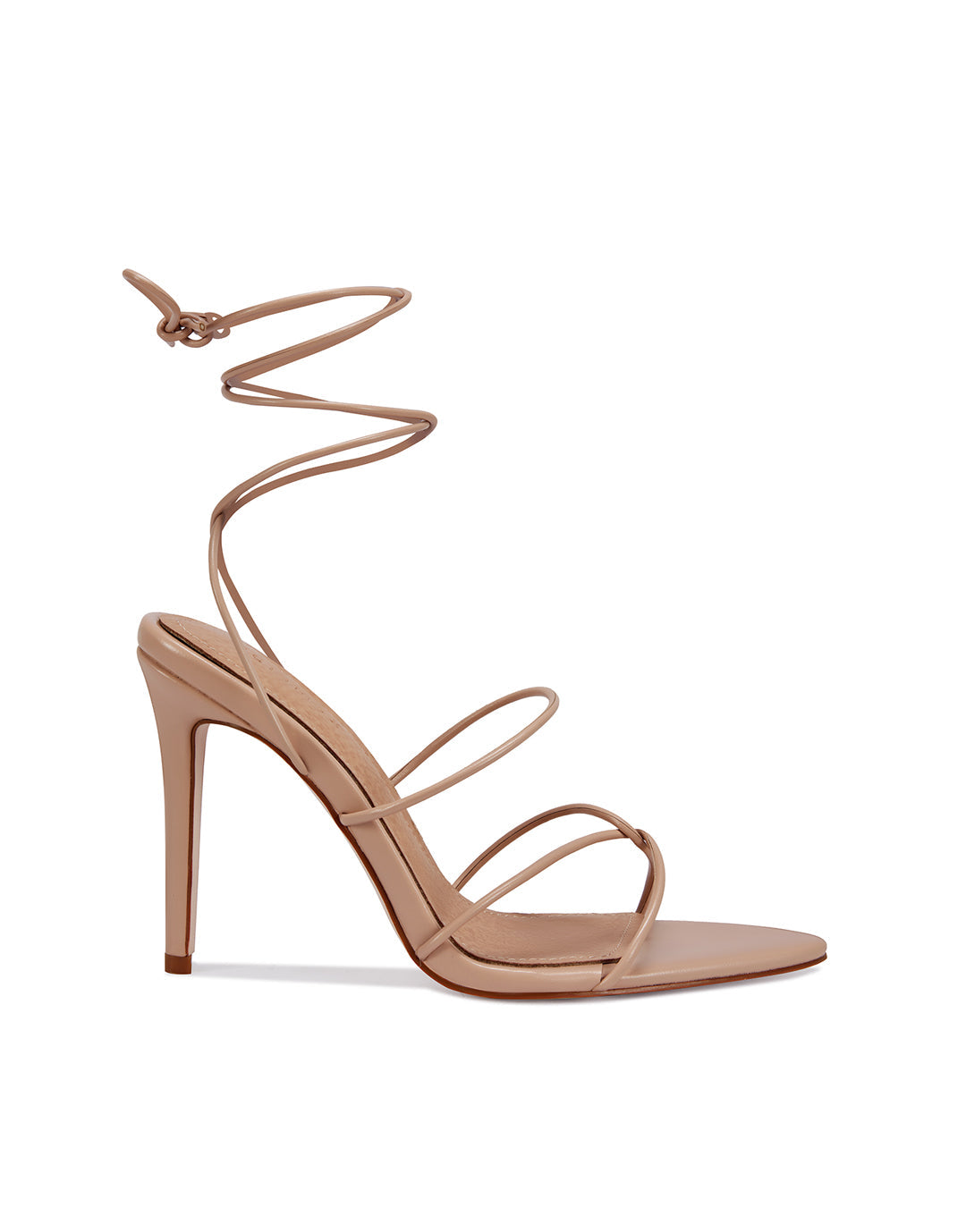 Bella High Heel Stiletto with Lace Up Strap Black White Nude-5