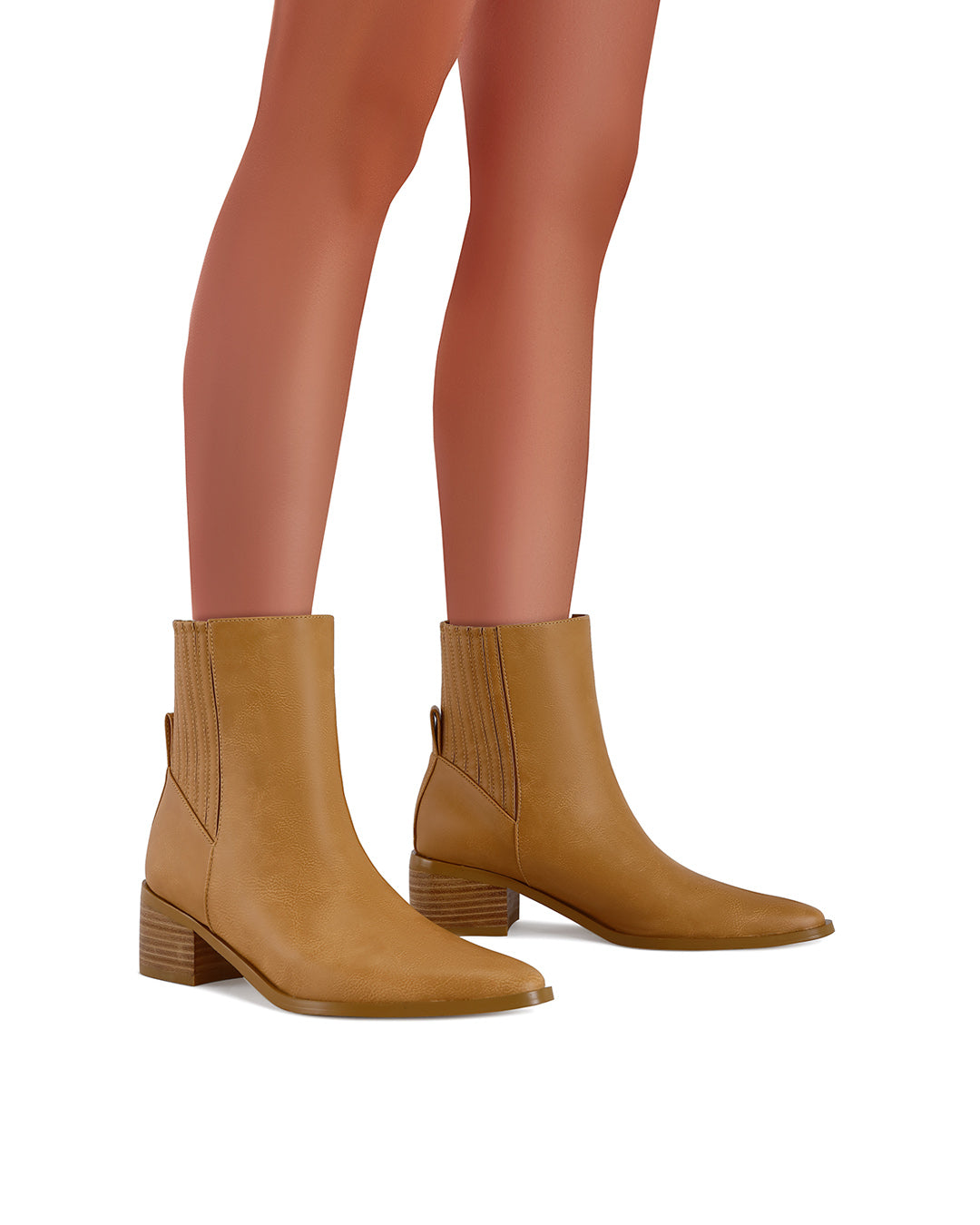 Women's Leather Stacked Heel Chelsea Boot-1