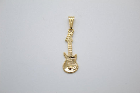 18K Gold Filled Electric Guitar Bass Shaped Pendant Jewelry for Women Men-0