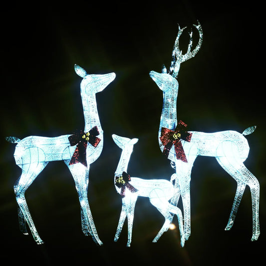 vidaXL Christmas Decoration Pre-Lit Christmas Reindeer Family with 201 LEDs-0