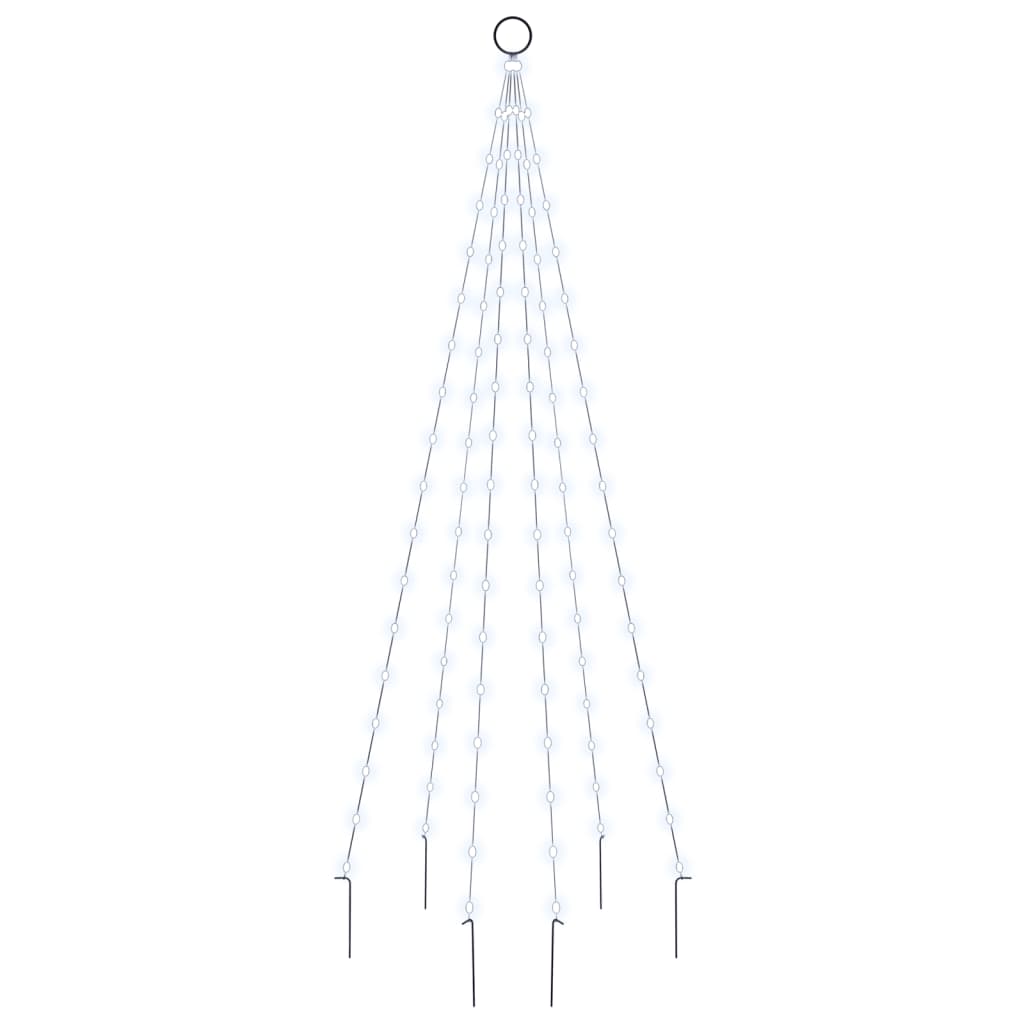 vidaXL Christmas Tree on Flagpole Cold white 108 LEDs 70.9"-1