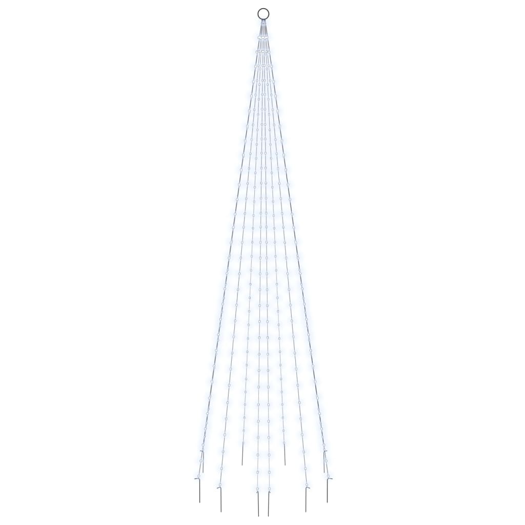 vidaXL Christmas Tree on Flagpole Cold white 310 LEDs 118.1"-1