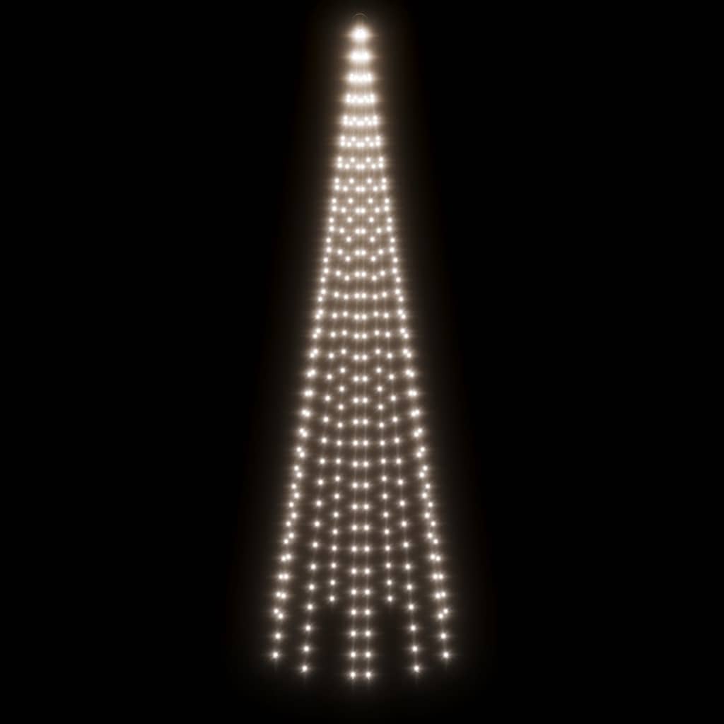 vidaXL Christmas Tree on Flagpole Cold white 310 LEDs 118.1"-3