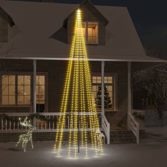 Christmas Tree on Flagpole Warm White 732 LEDs 16 ft-0