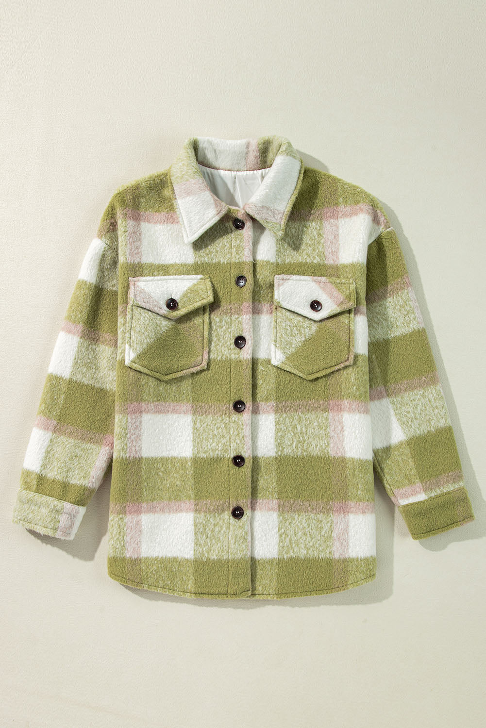 Men's Winter Oversized Plaid Button Flap Pocket Shacket-3