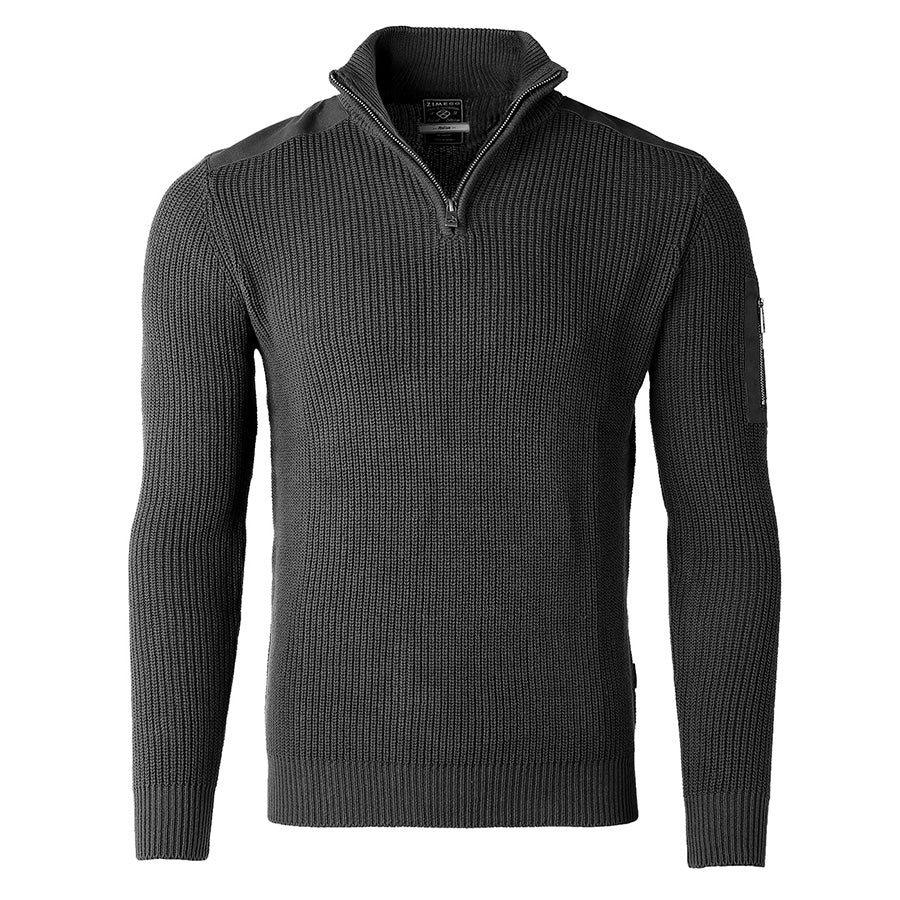  Mens Long Sleeve Pullover Quarter Zip Mock Neck Polo Sweater-2