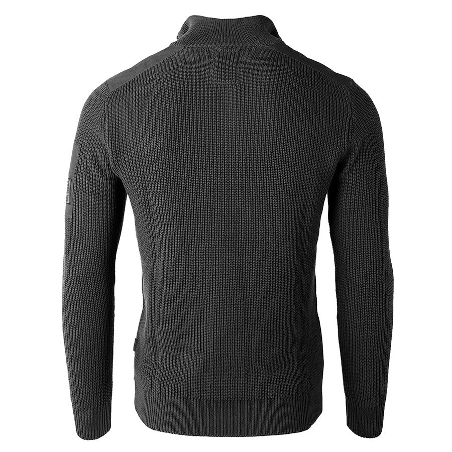  Mens Long Sleeve Pullover Quarter Zip Mock Neck Polo Sweater-3