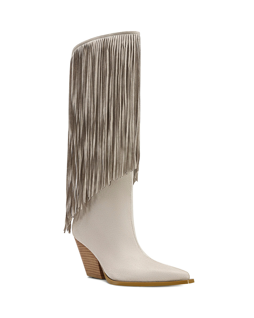 Everly Western Long Cream Suede Cowboy Boots-2