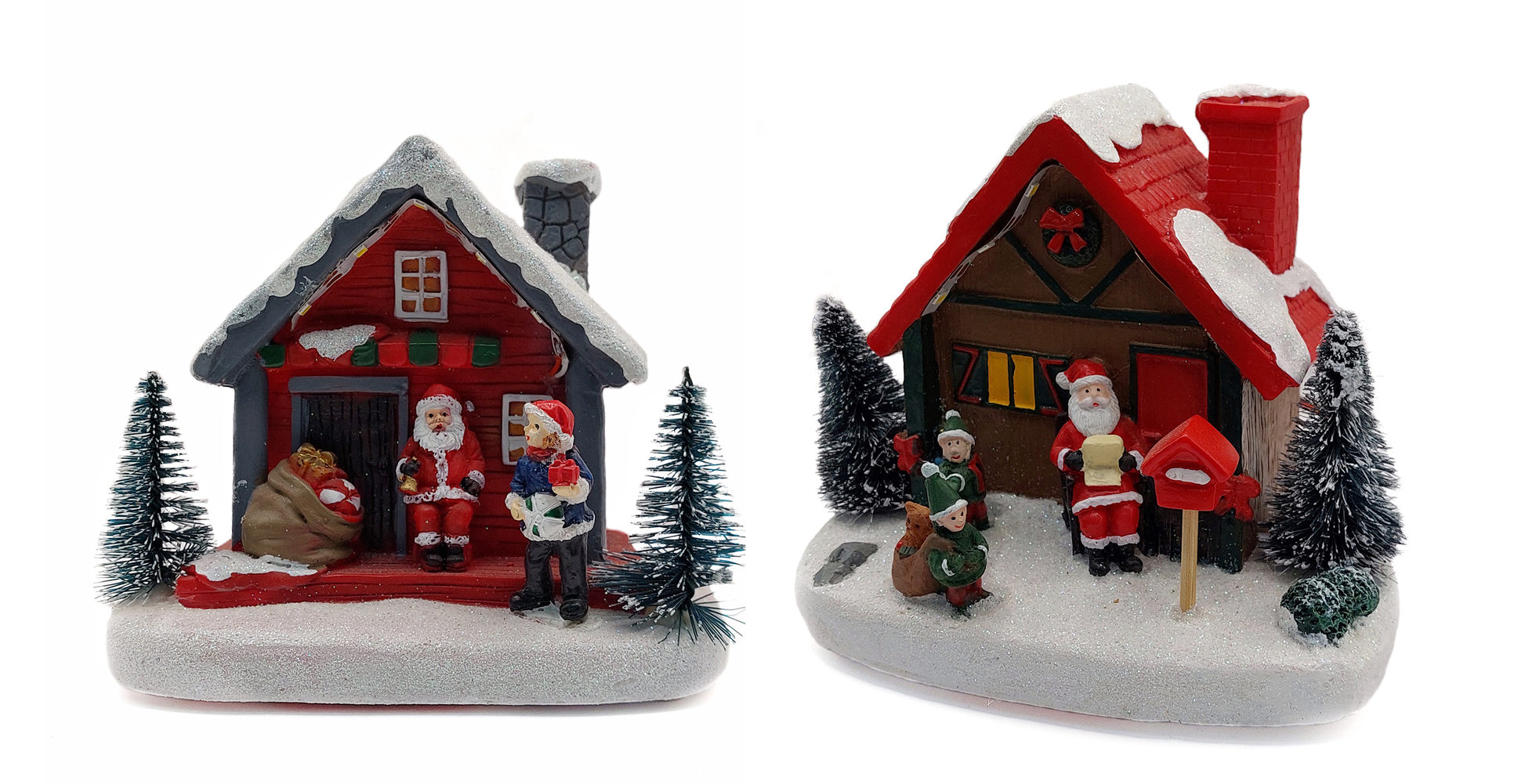 Christmas Cottage with Santa. Village Wizardi F07-N1-7-578A-2