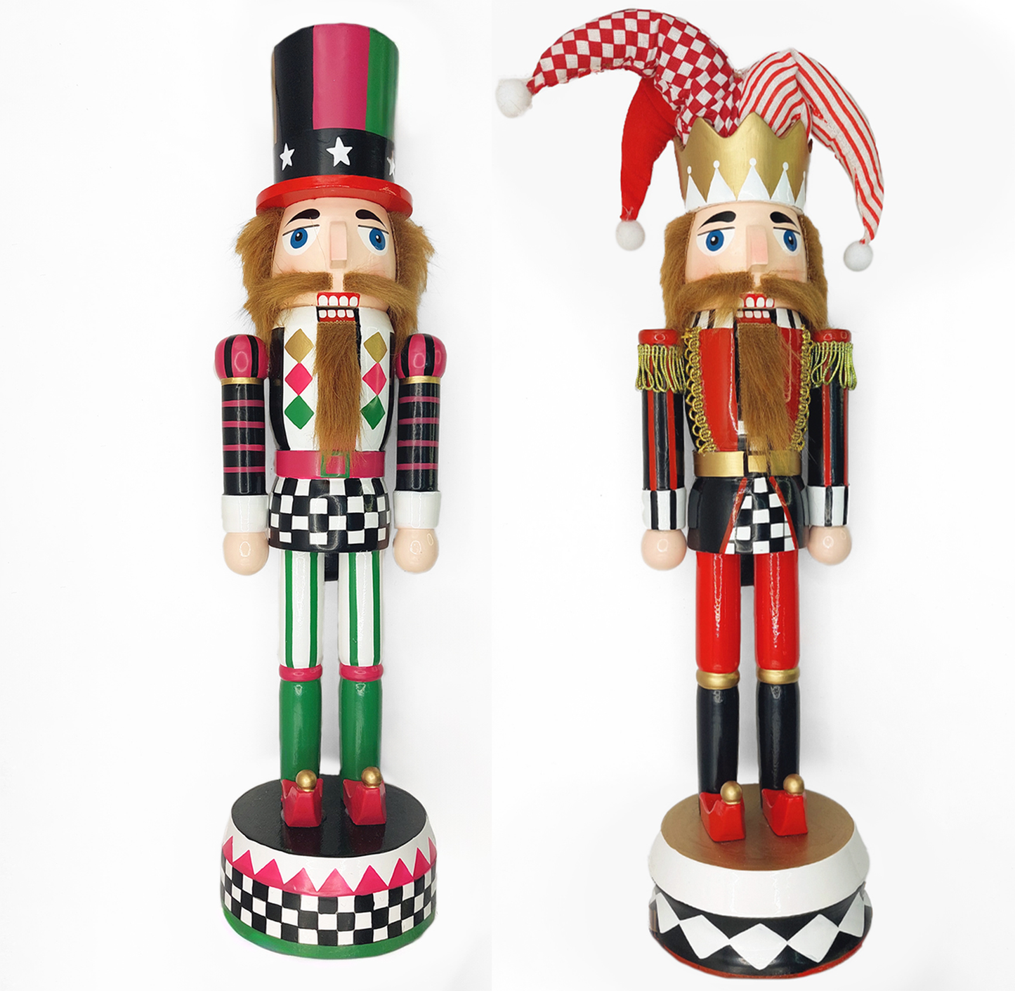 Christmas Nutcracker. Wizardi Classic Wooden Festive Decoration F07M14-37-N01833A-3