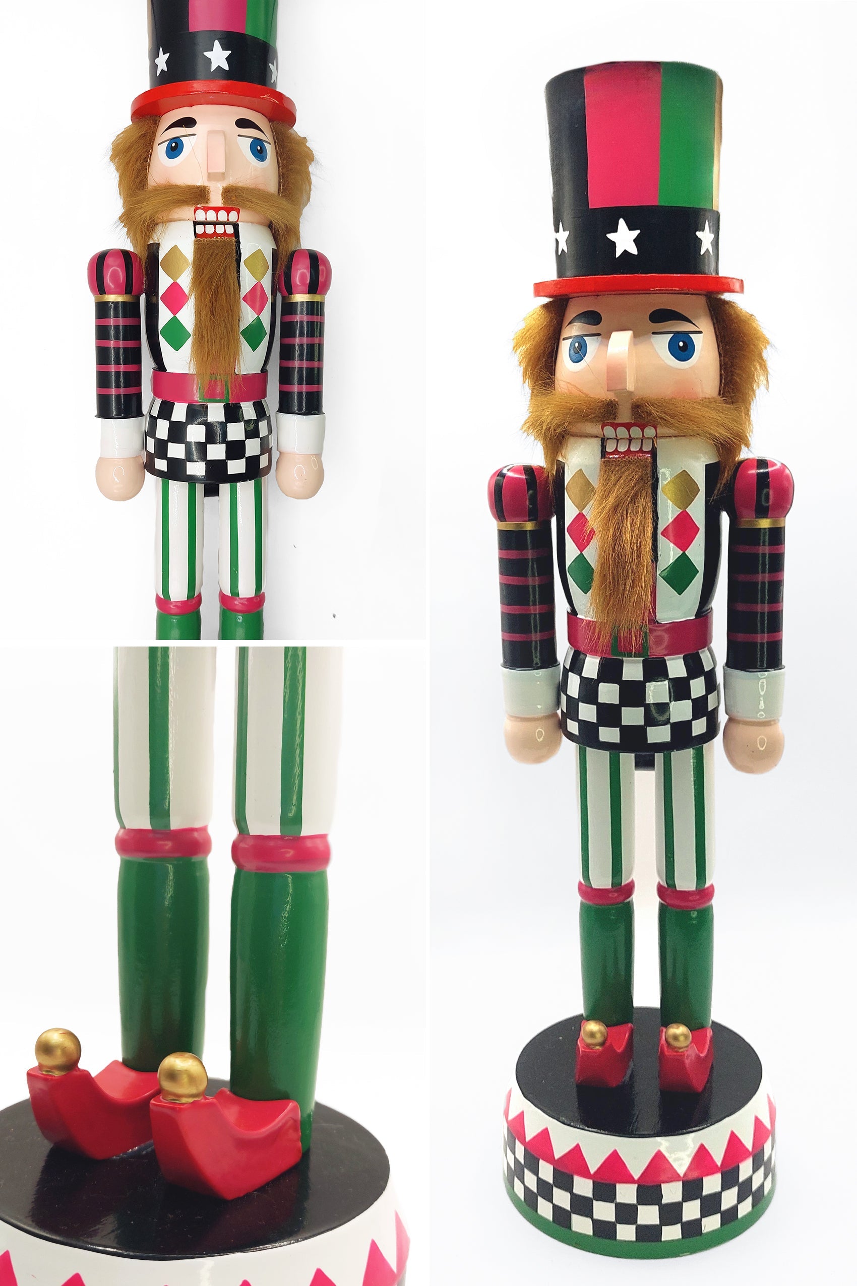 Christmas Nutcracker. Wizardi Classic Wooden Festive Decoration F07M14-37-N01833A-1